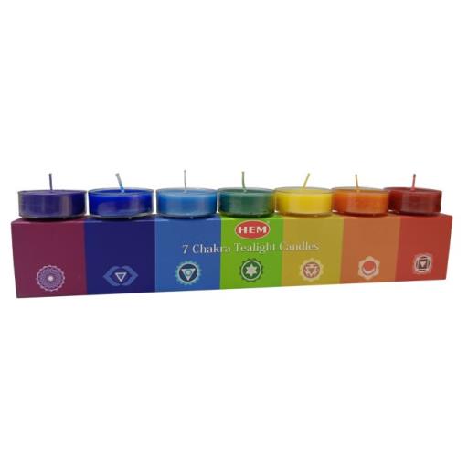 7 Chakra Tea Light Candles (7 Pack) – Meditation & Energy Healing Candle Set
