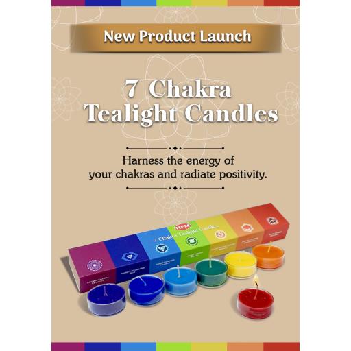 7 Chakra Tea Light Candles (7 Pack) – Meditation & Energy Healing Candle Set