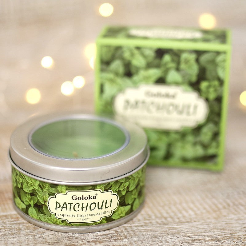 Patchouli Travel Tin Candle 2.4 oz – Aromatic Meditation & Relaxation Candle