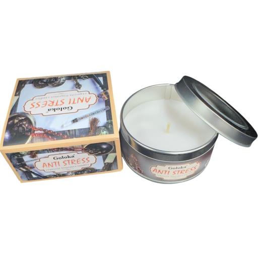 Anti Stress Travel Tin Candle 2.4 oz – Calming Aromatherapy Candle for Relaxation & Peace