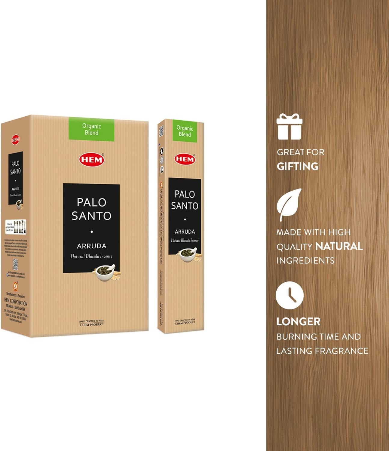 HEM - Palo Santo Arruda Natural Masala Incense Sticks