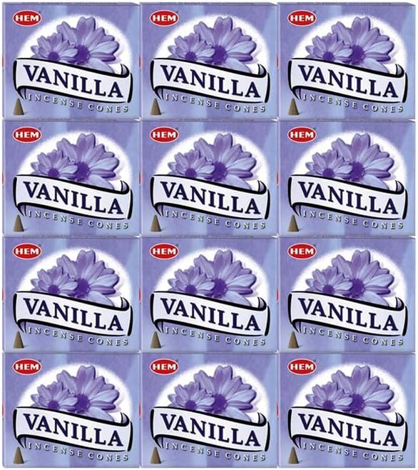 HEM Vanilla Incense Cones 120 Count (12 Packs of 10)