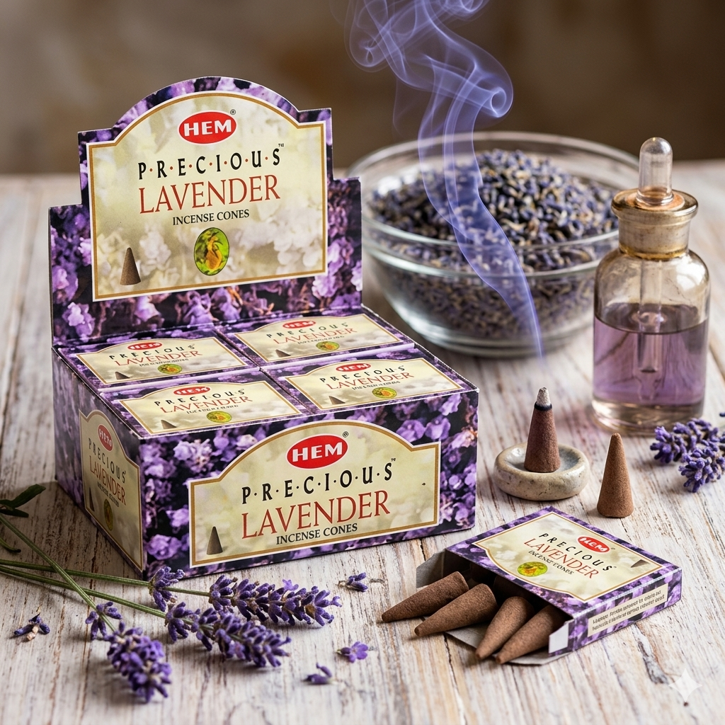 HEM Precious Lavender Incense Cones 120 Count (10/Pk12)