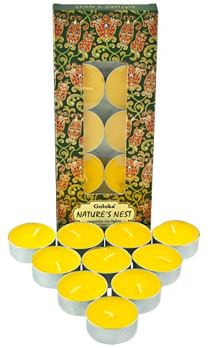 Goloka Nature's Nest Tea Light Candles (10 Per Pack)