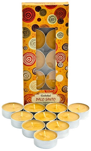 Goloka Palo Santo 10pk, 11g Tea Light Candle