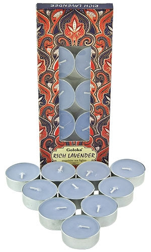 Goloka Rich Lavender Tea Light Candles (10 Per Pack)