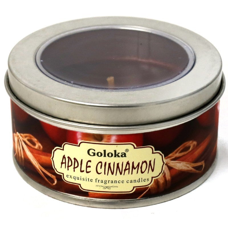 Apple Cinnamon Travel Tin Candle 2.4 oz – Warm Aromatherapy Candle for Cozy Ambiance