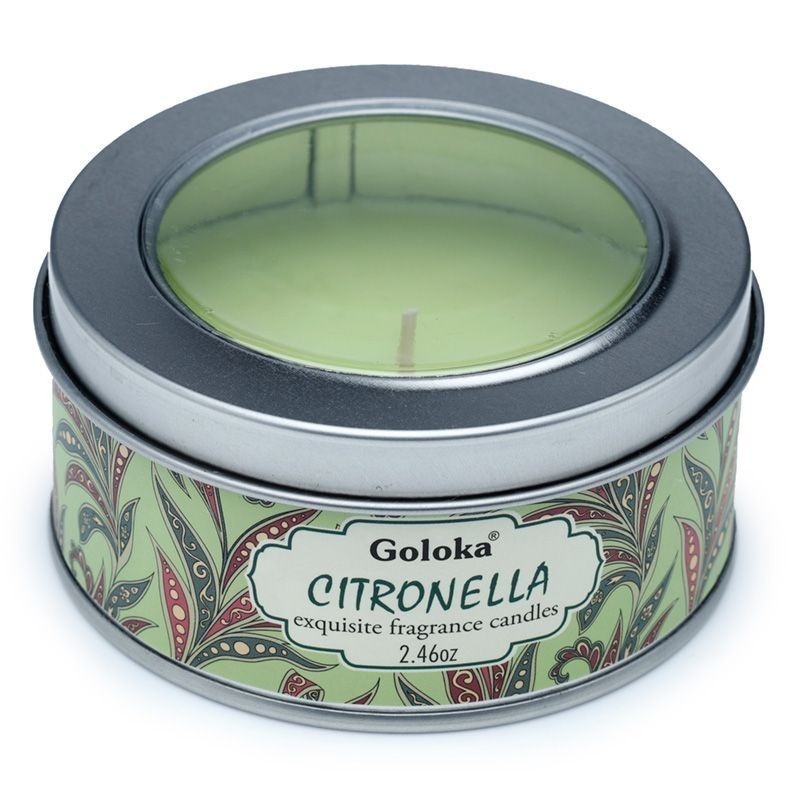 Citronella Travel Tin Candle 2.4 oz – Outdoor Aromatherapy Candle for Fresh & Insect-Free Ambiance