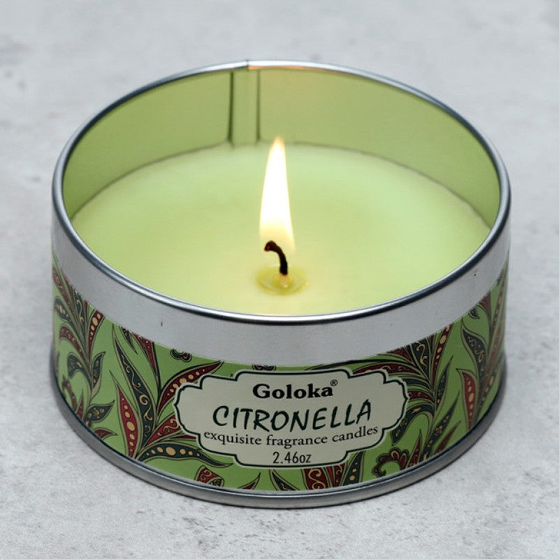 Citronella Travel Tin Candle 2.4 oz – Outdoor Aromatherapy Candle for Fresh & Insect-Free Ambiance