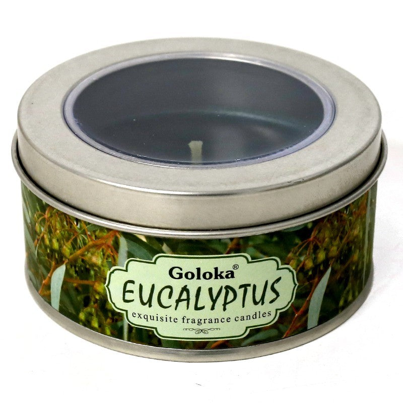 Eucalyptus Travel Tin Candle 2.4 oz – Fresh Aromatherapy Candle for Relaxation & Clarity