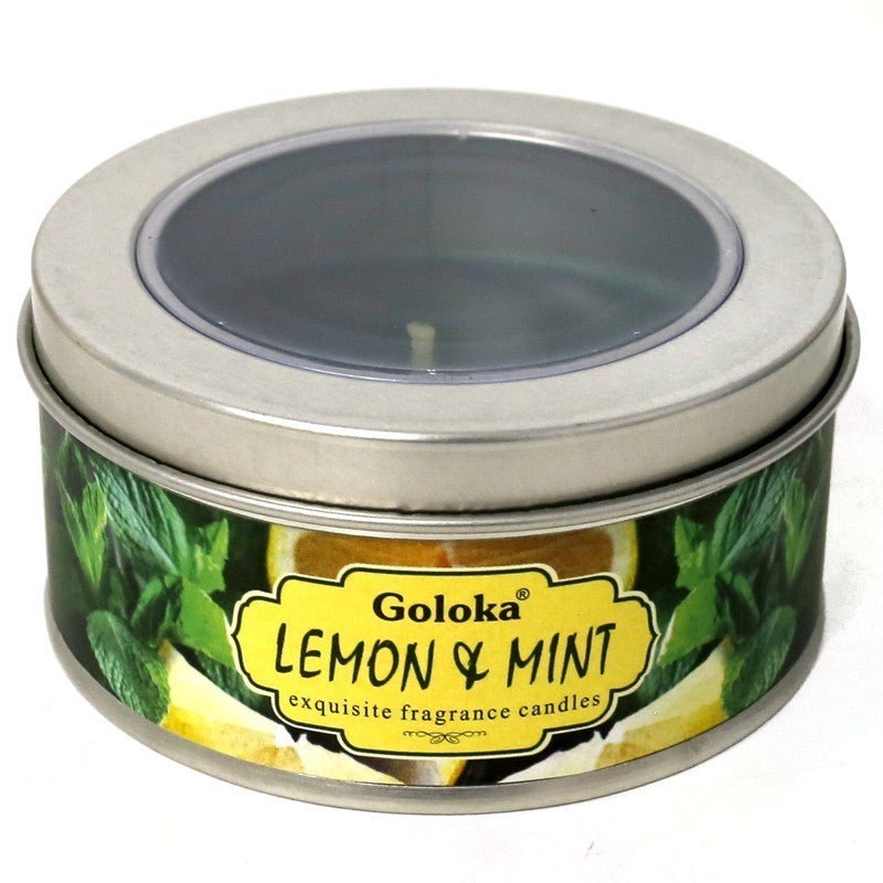 Lemon & Mint Travel Tin Candle 2.4 oz – Refreshing Aromatherapy Candle for Energy & Clarity