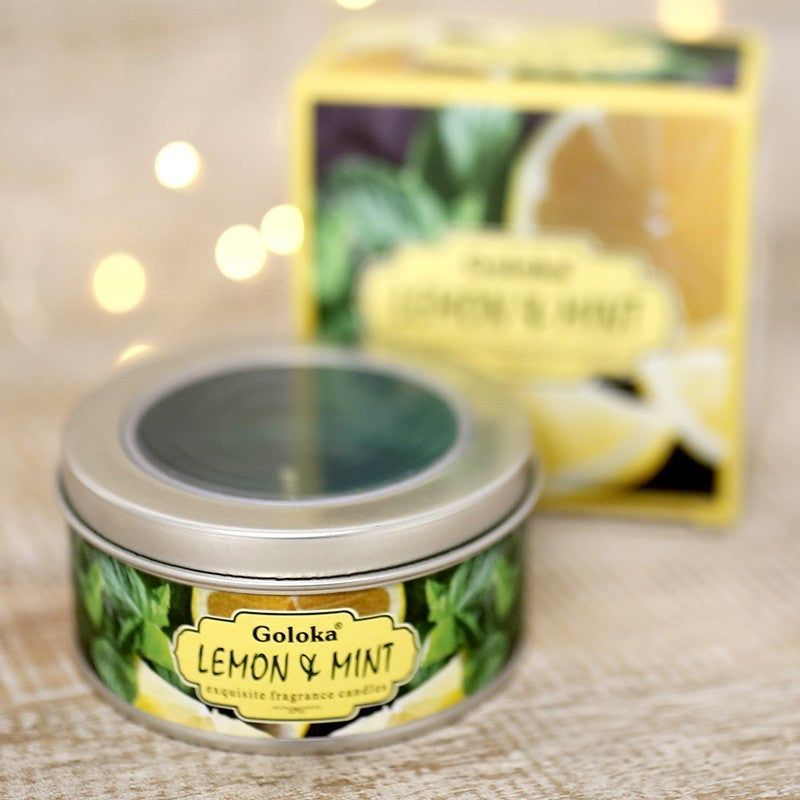 Lemon & Mint Travel Tin Candle 2.4 oz – Refreshing Aromatherapy Candle for Energy & Clarity