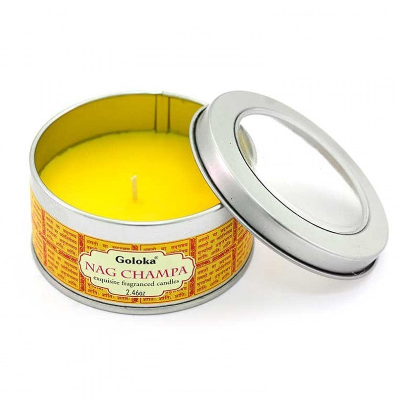 Nag Champa Travel Tin Candle 2.4 oz – Classic Aromatherapy Candle for Meditation & Relaxation