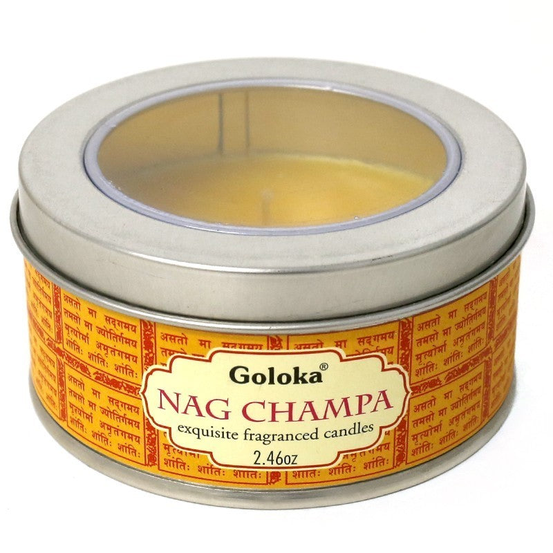Nag Champa Travel Tin Candle 2.4 oz – Classic Aromatherapy Candle for Meditation & Relaxation