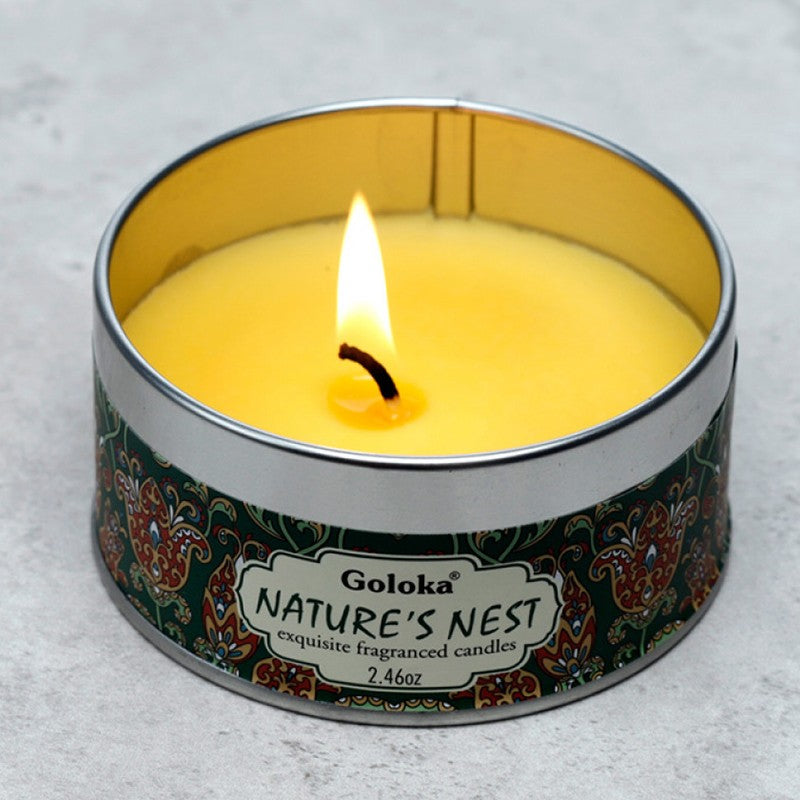 Nature’s Nest Travel Tin Candle 2.4 oz – Calming Aromatherapy Candle for Relaxation