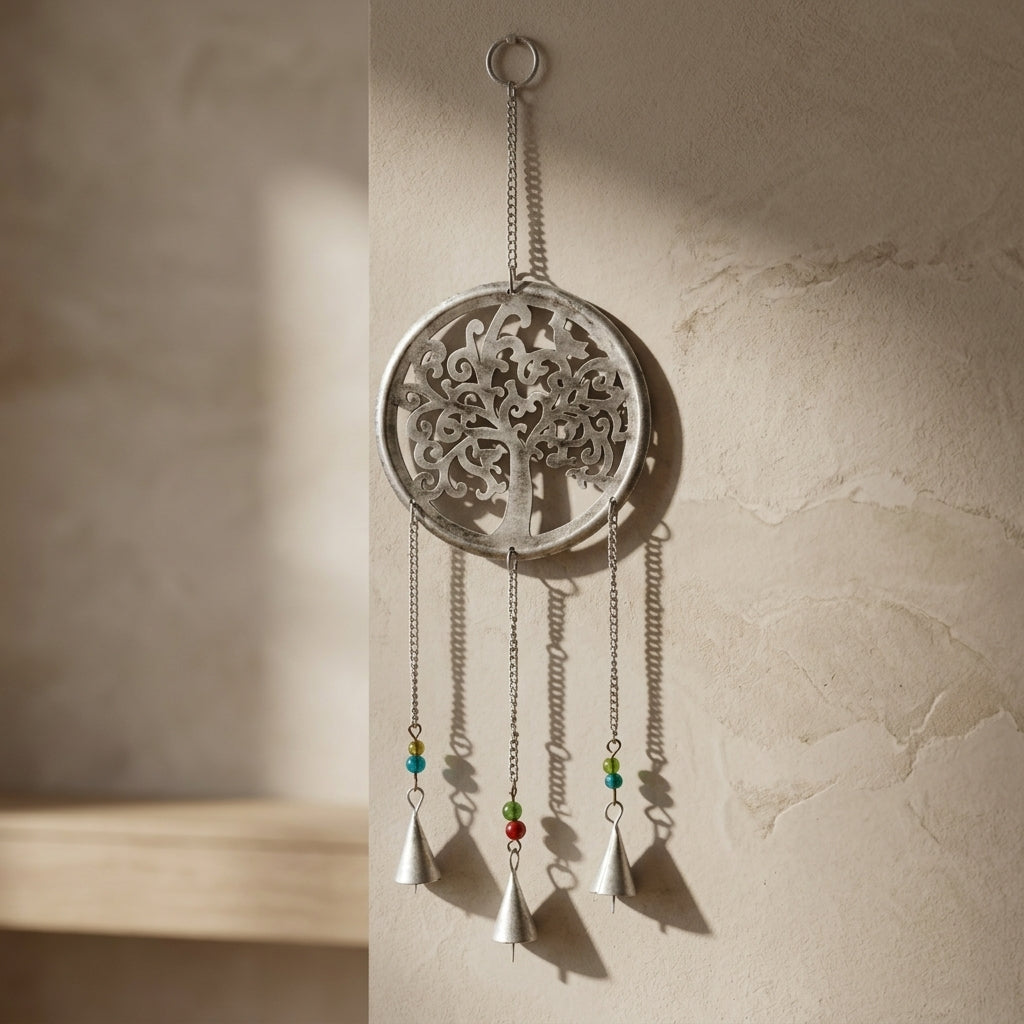 Tree of Life Wall Hanging with Chime & Beads | Spiritual & Nature Decor