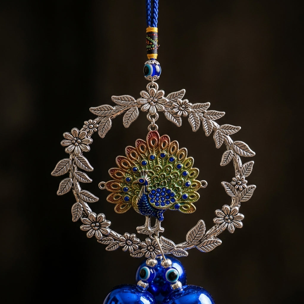 Blue Peacock Charm Hanging