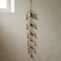 5-Tier Vintage Brass Hoop Wind Chime with Bell Accents