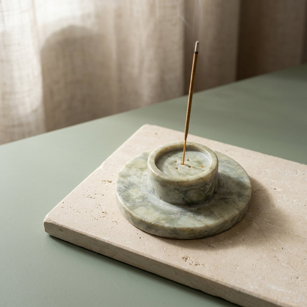 Handcrafted Carved Soapstone Incense Tower & Ash Catcher