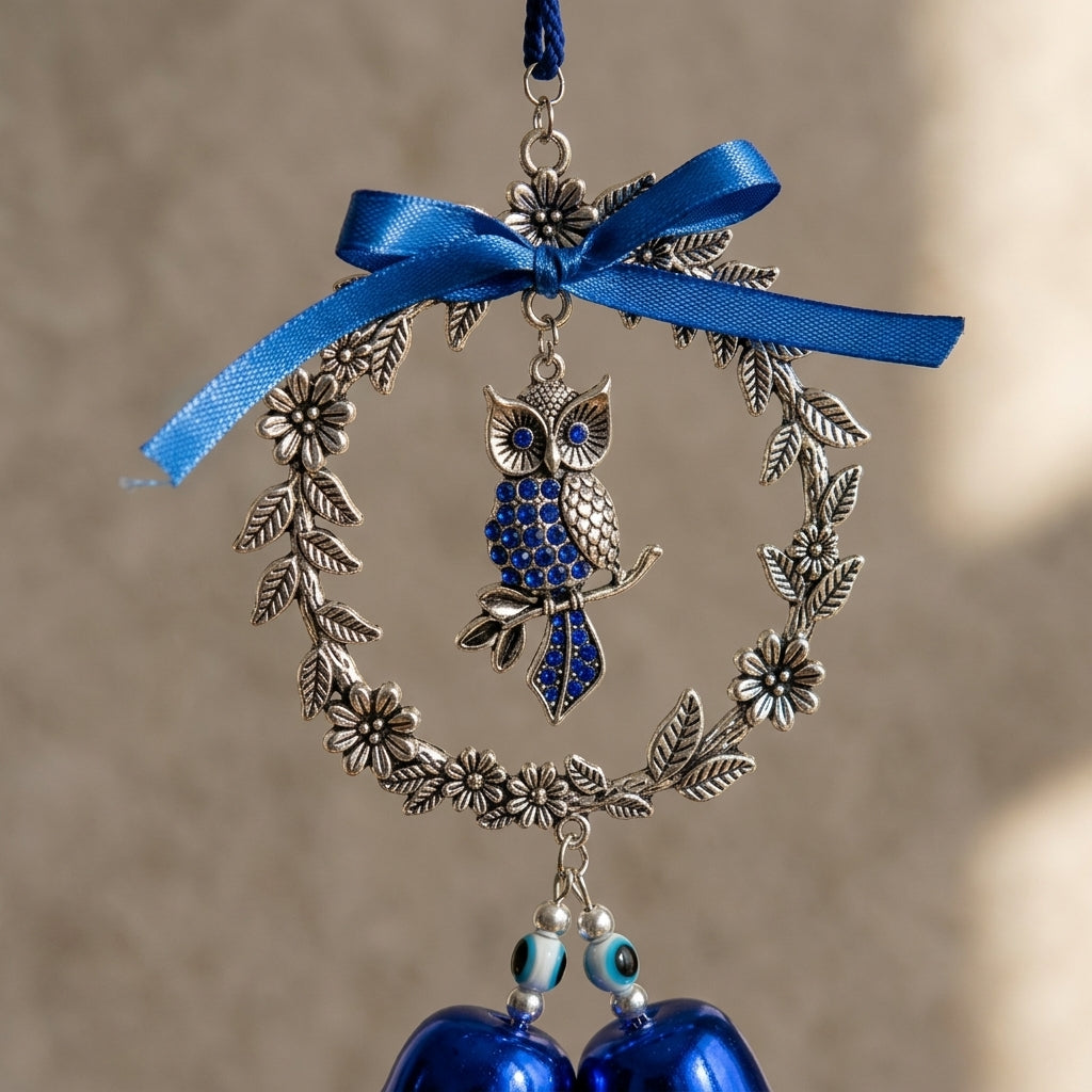 Blue Owl Charm Wind Suncatcher
