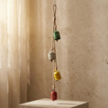 Handcrafted Bohemian Painted Metal Bell Hanging – Rustic Wind Chime