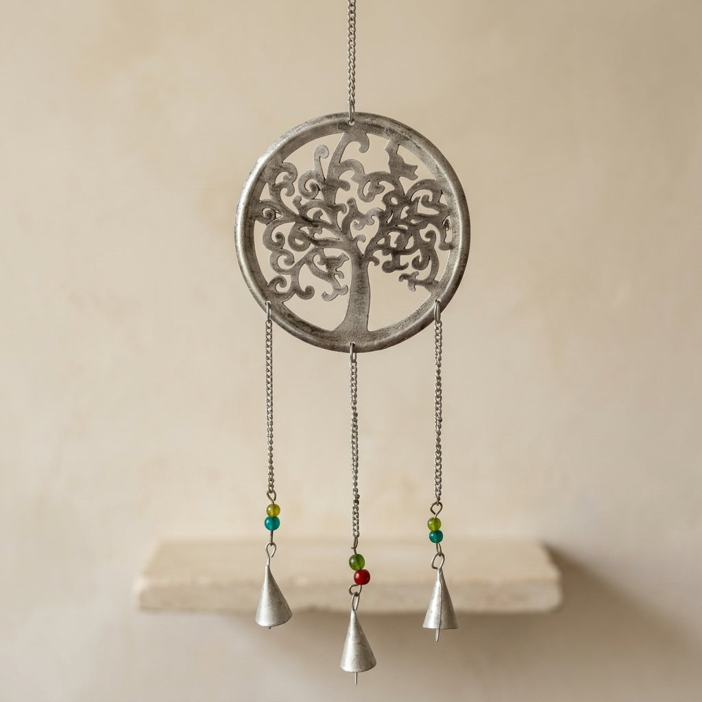 Tree of Life Wall Hanging with Chime & Beads | Spiritual & Nature Decor