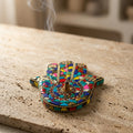 Mosaic Hamsa Hand Incense Holder – Multicolor Kaleidoscope Spiritual Decor