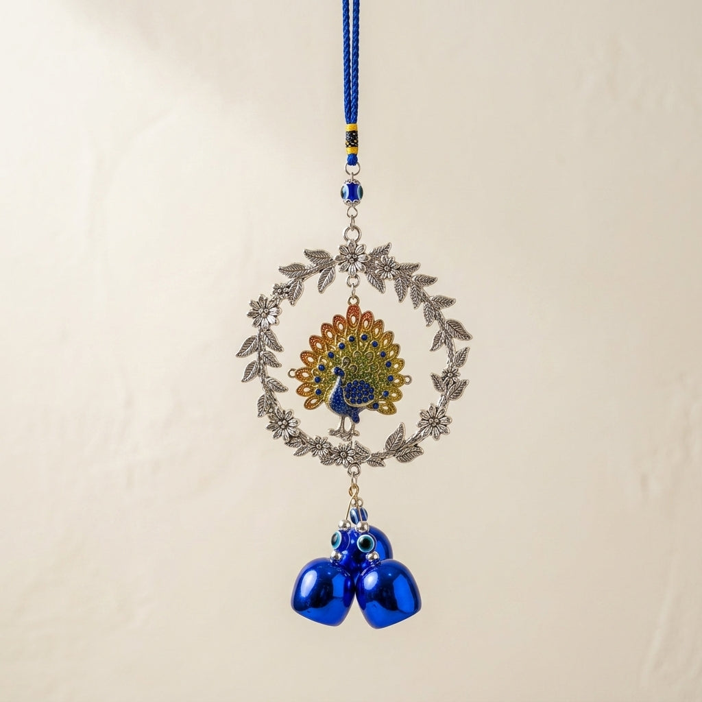 Blue Peacock Charm Hanging