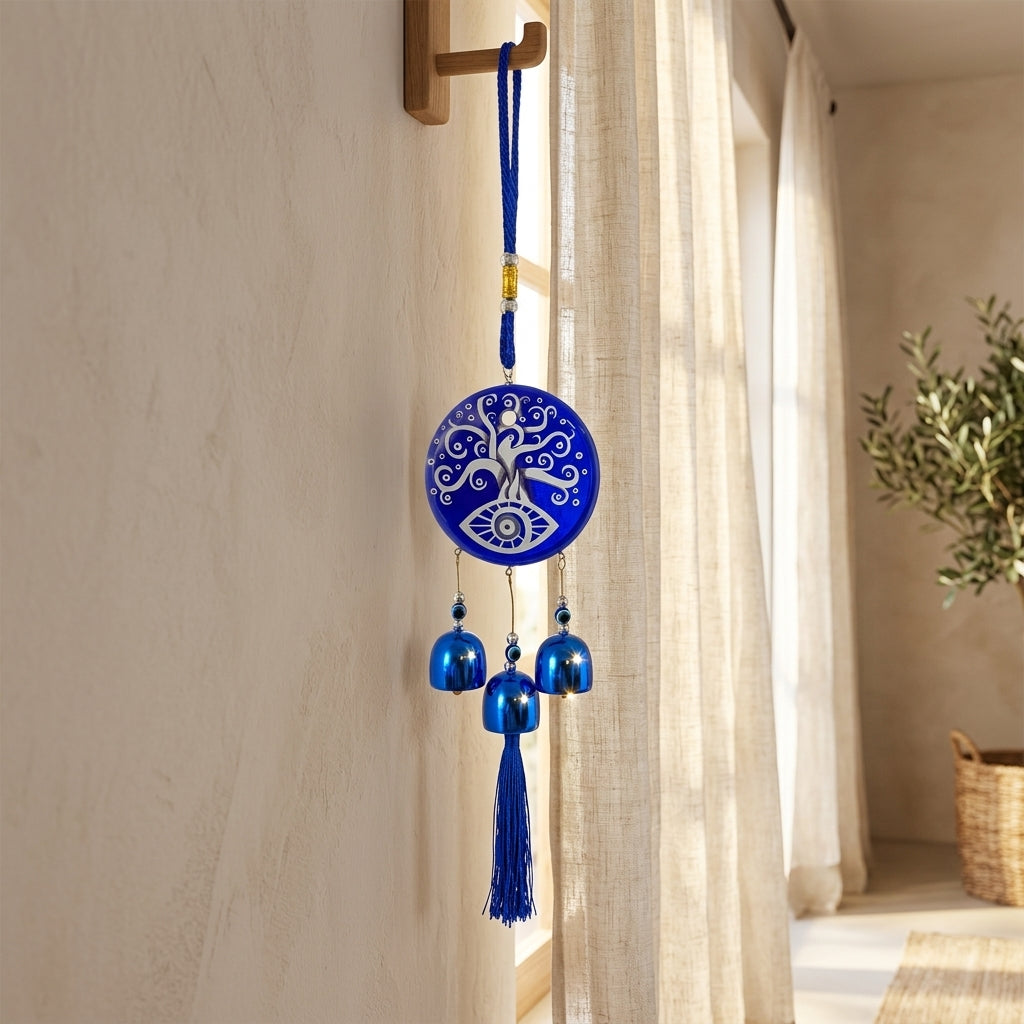 Blue Evil Eye Wind Chime – Protective Hanging Décor