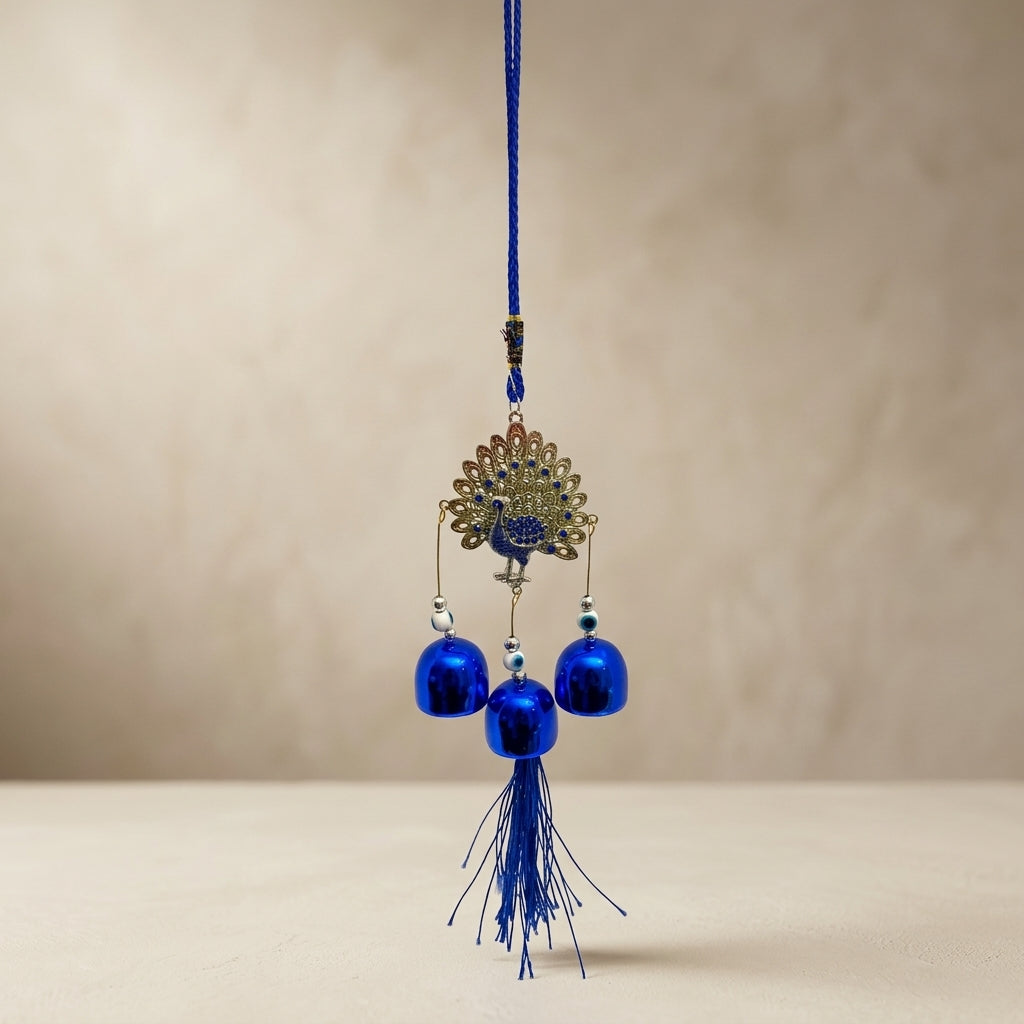 Blue Peacock Charm Hanging