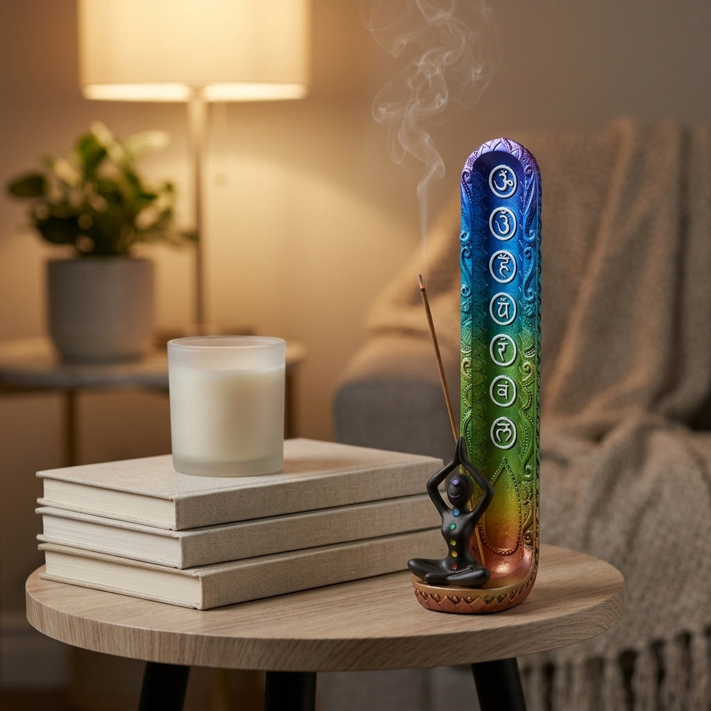 Seven Chakra Incense Burner with Ash Catcher