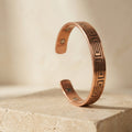 Greek Key Engraved Magnetic Copper Cuff Bracelet