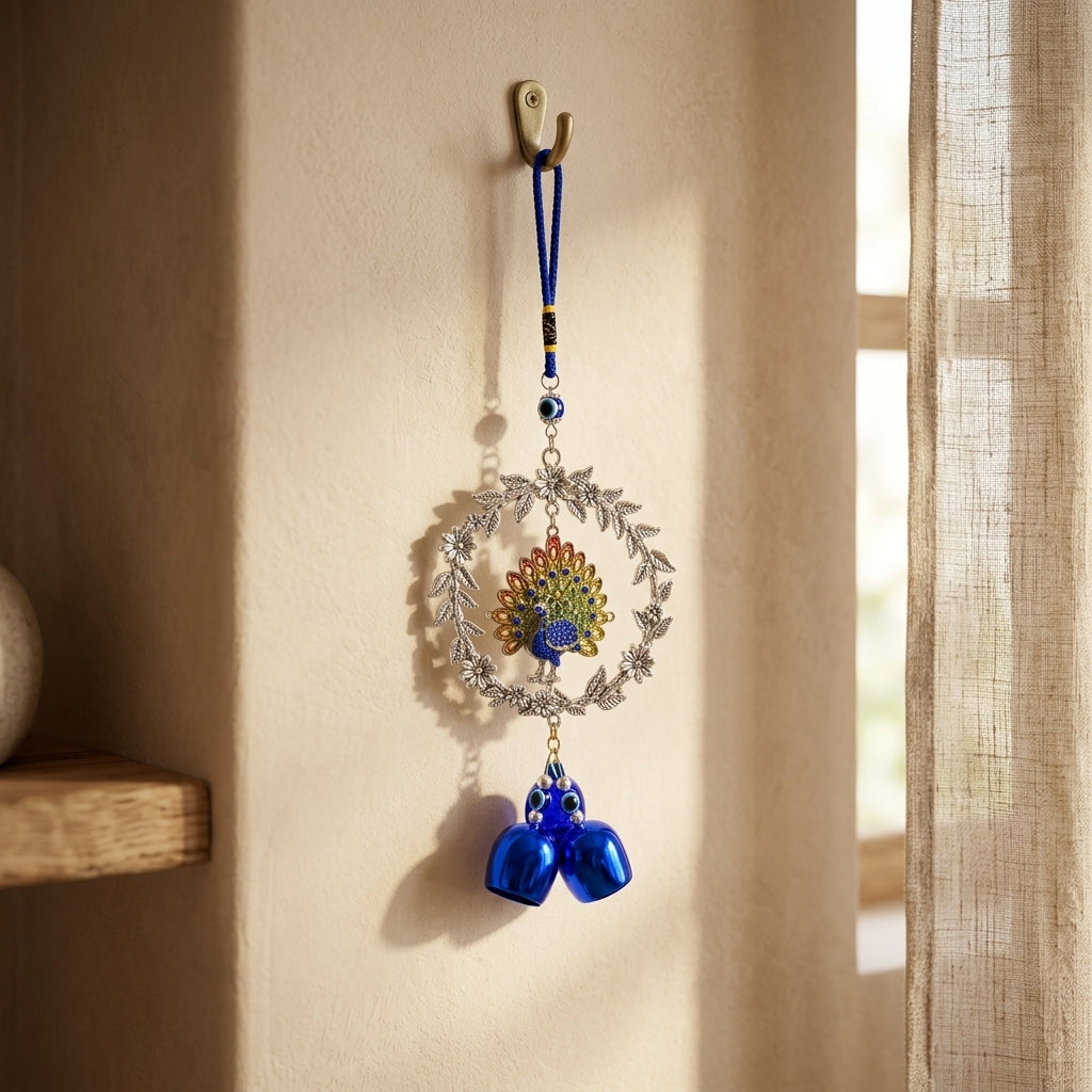 Blue Peacock Charm Hanging