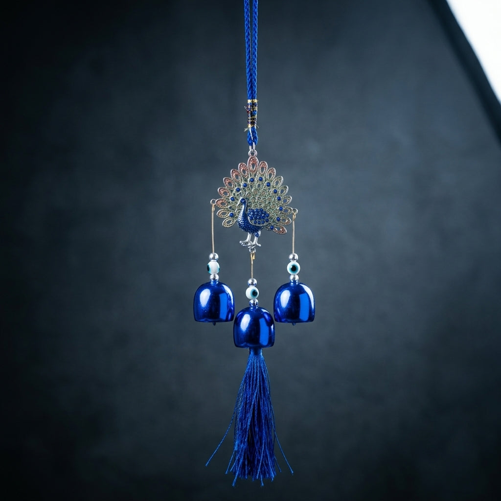 Blue Peacock Charm Hanging