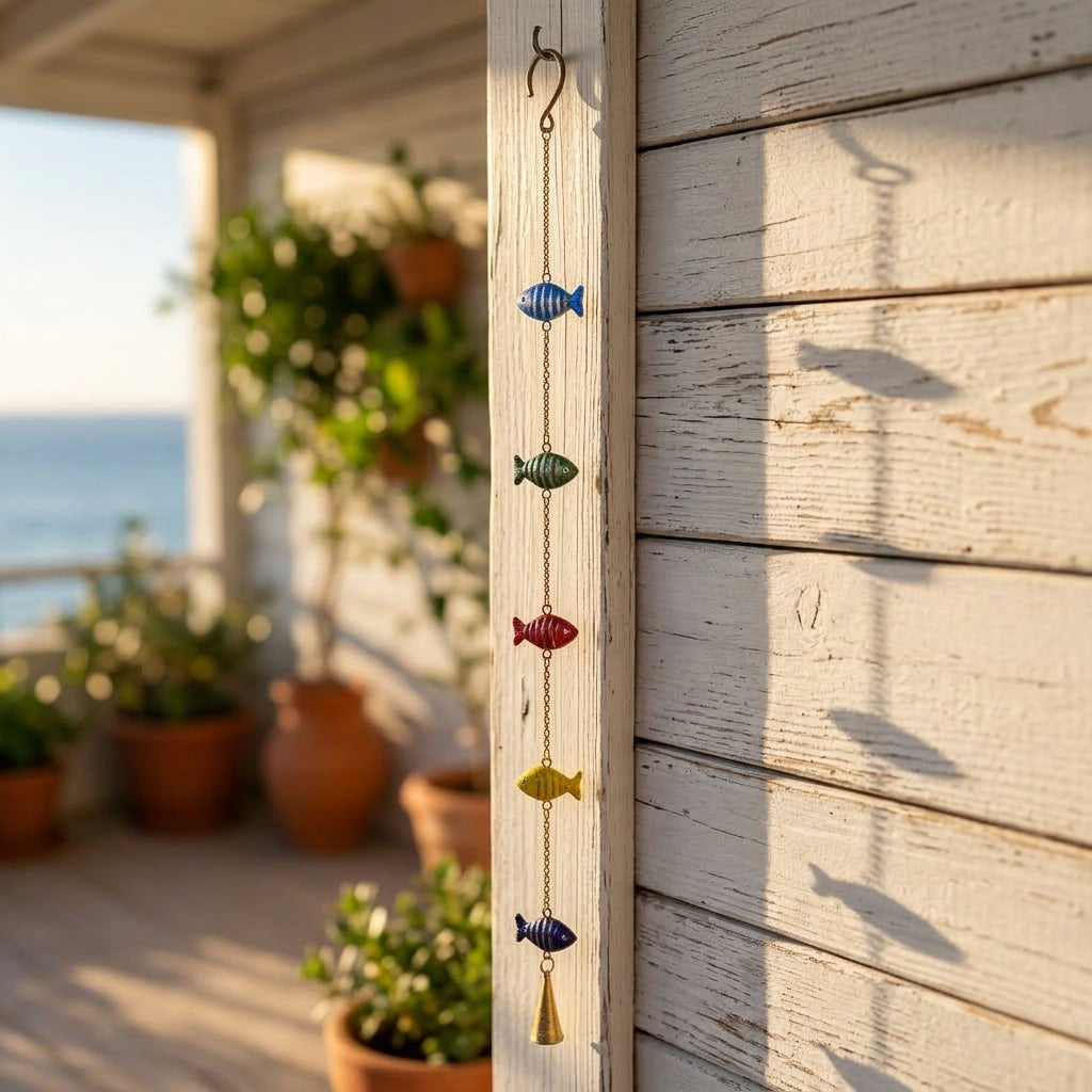 Sacred Fish Multi-Color Hanging Brass Bell