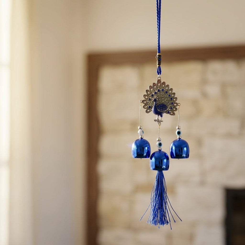Blue Peacock Charm Hanging