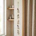 Crescent Moon Phase Wall Hanging with Chimes & Beads | Witchy Boho Decor
