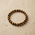 Natural Tiger's Eye Beaded Stretch Bracelet | Genuine Golden Brown Chatoyant Gemstone Beads | Unisex Crystal Healing Jewelry for Courage, Protection, & Solar Plexus