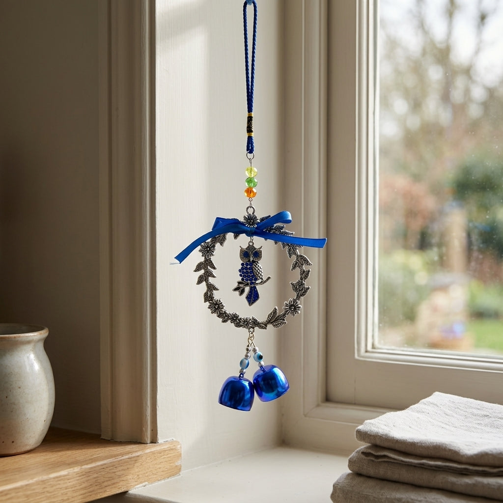Blue Owl Charm Wind Suncatcher
