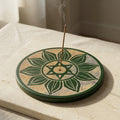 Hand-Carved Soapstone Incense Burner & Floral Decor Plate