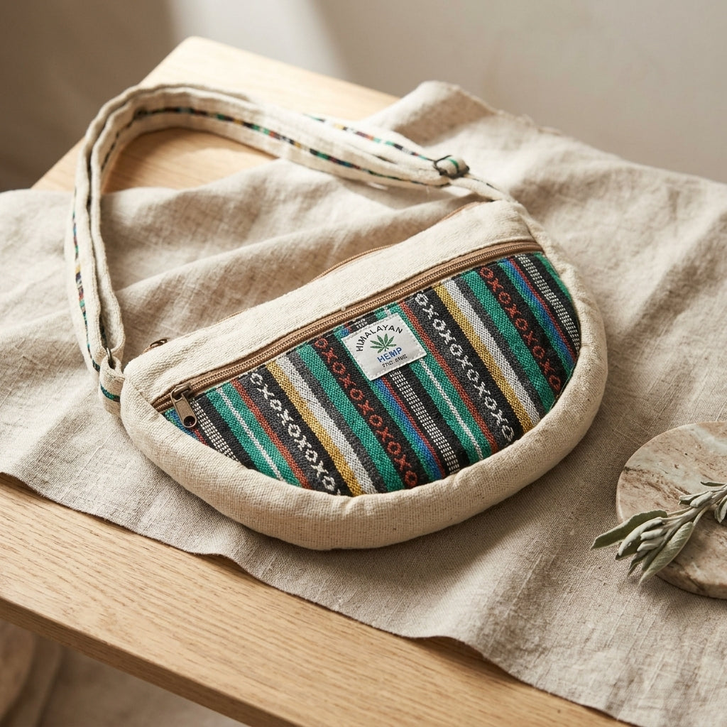 Hemp Crossbody Sling Bag – Everyday Boho Artisan Carry Bag