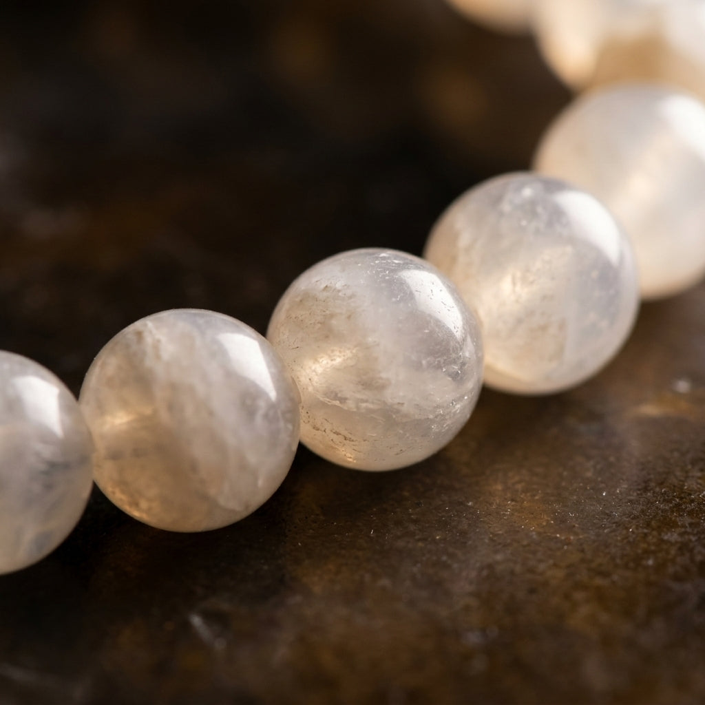 Natural Clear Quartz Beaded Stretch Bracelet | Genuine Translucent Master Healer Gemstone Beads | Unisex Crystal Jewelry for Clarity, Manifestation, & Crown Chakra