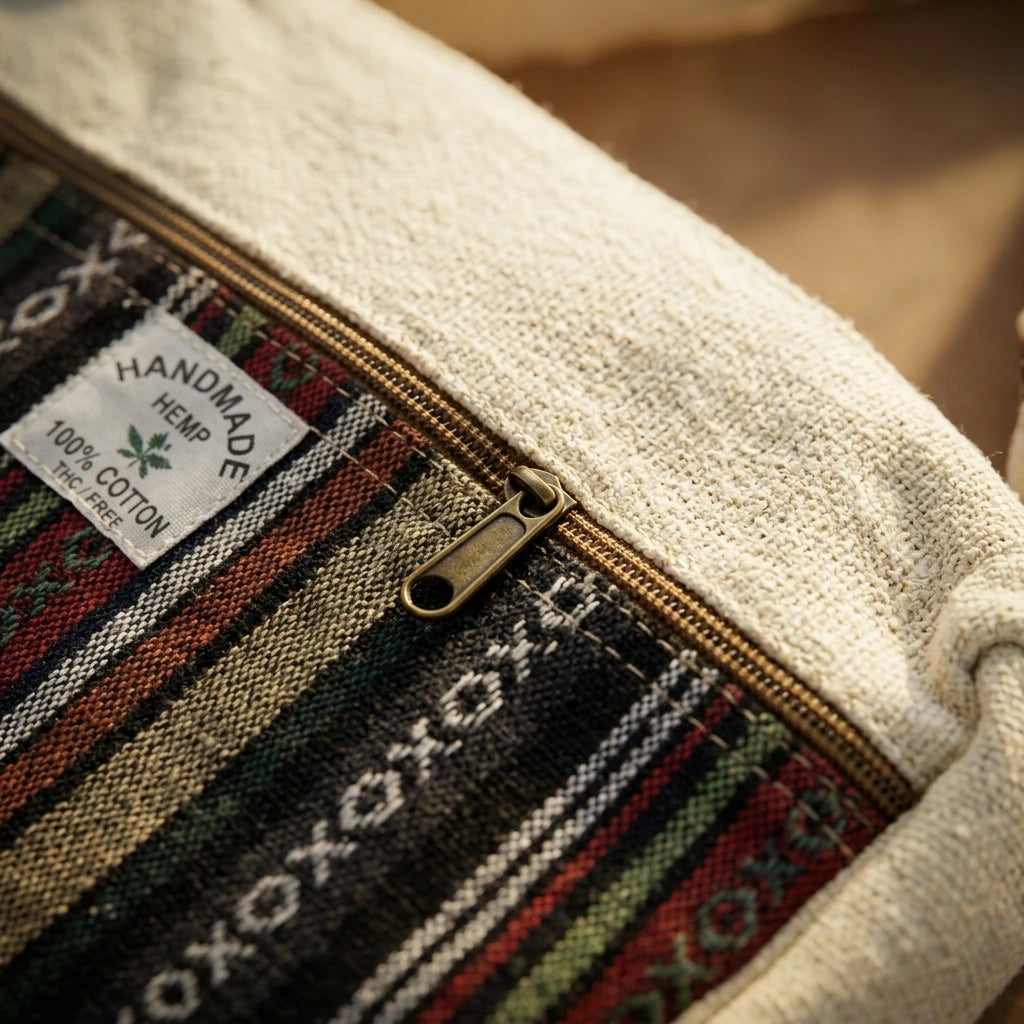 Boho Hemp Crossbody Bag – Everyday Handmade Artisan Sling Bag