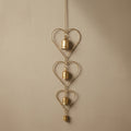 3-Tier Vintage Brass Heart Hoop Wind Chime – Rustic Bell Hanging