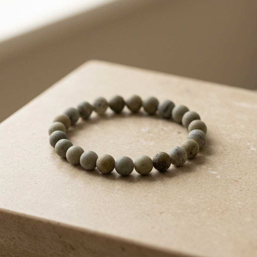 Natural Labradorite Beaded Stretch Bracelet | Genuine Flashy Grey Gemstone Beads | Unisex Crystal Healing Jewelry for Intuition, Transformation, & Third Eye