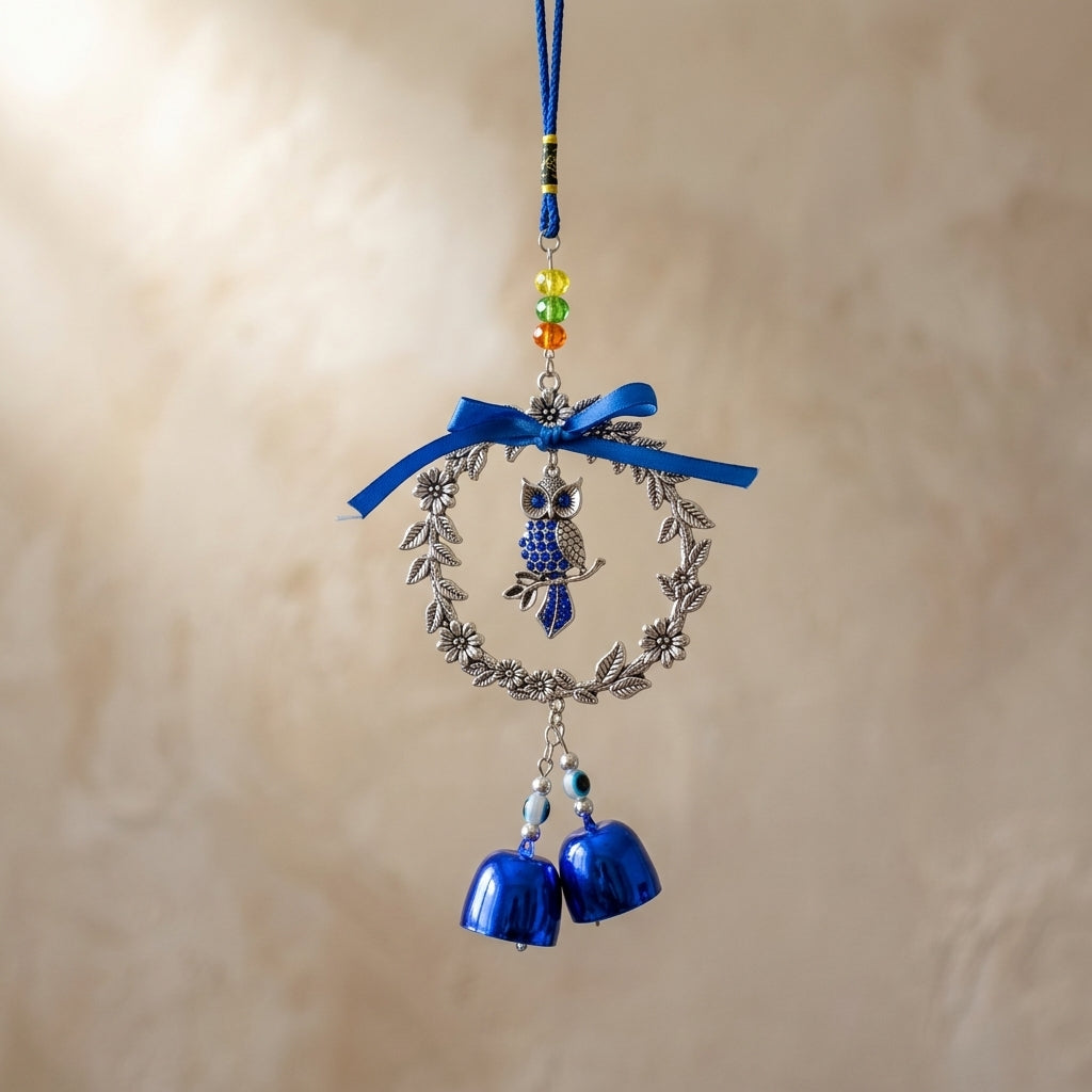 Blue Owl Charm Wind Suncatcher