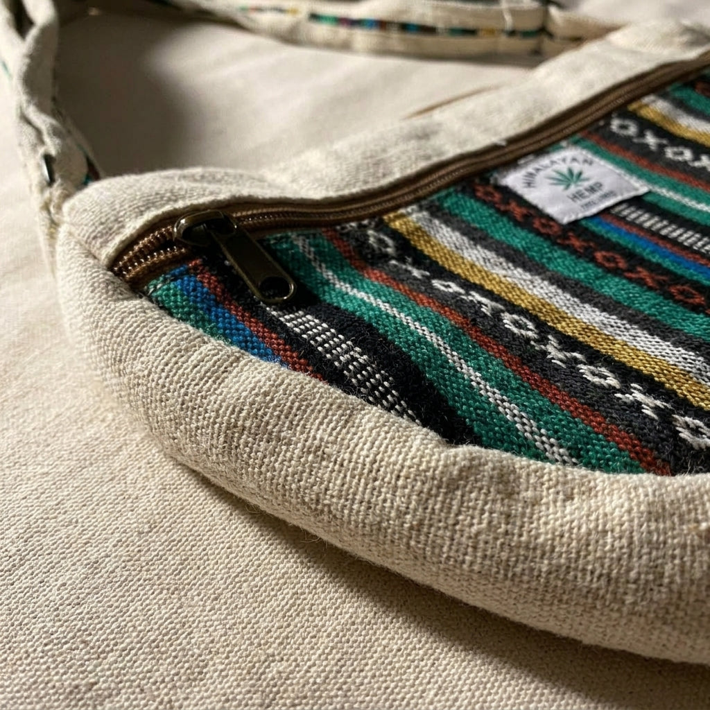 Hemp Crossbody Sling Bag – Everyday Boho Artisan Carry Bag