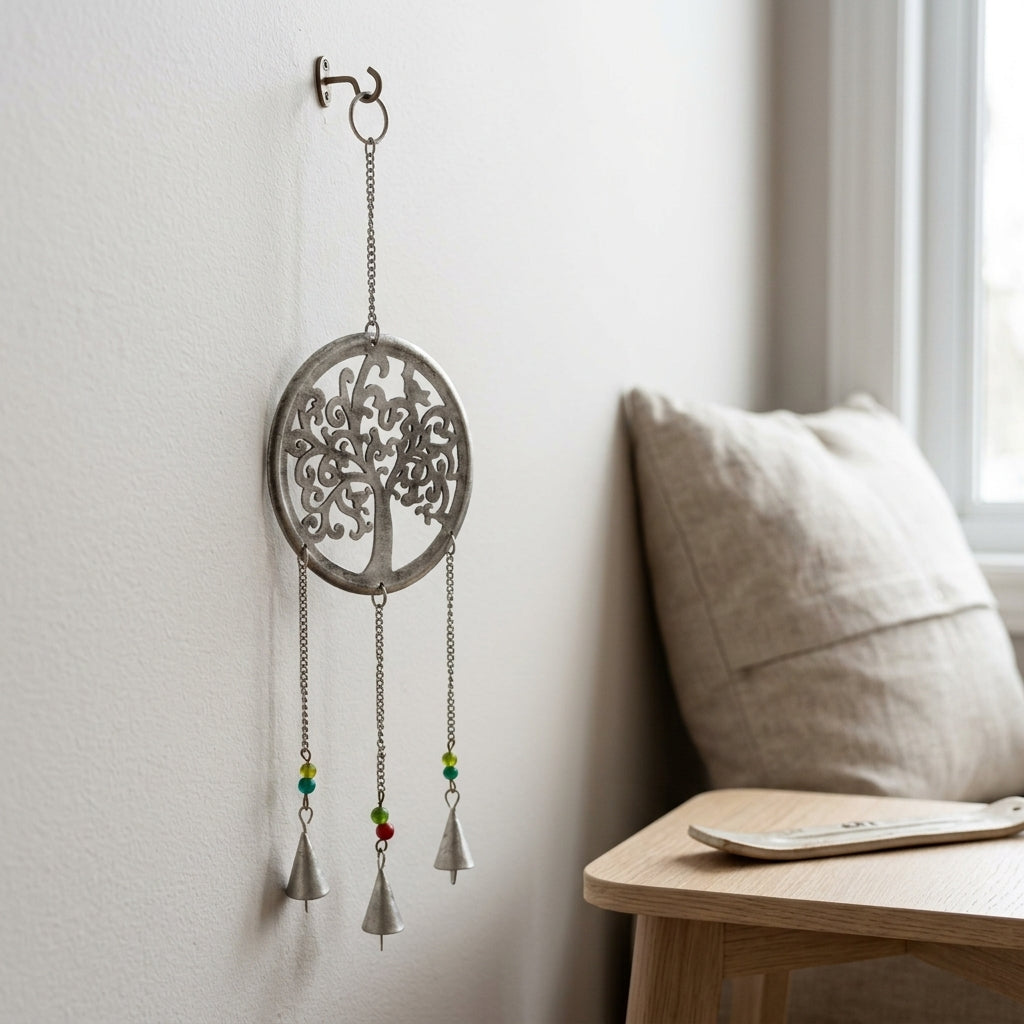 Tree of Life Wall Hanging with Chime & Beads | Spiritual & Nature Decor