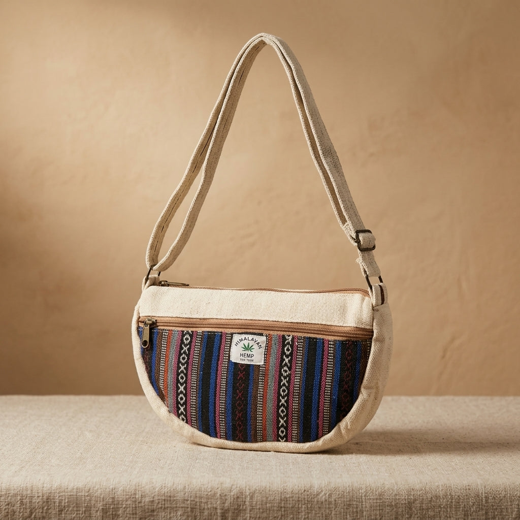 Himalayan Hemp Crossbody Sling Bag – Artisan Style for Everyday Carry