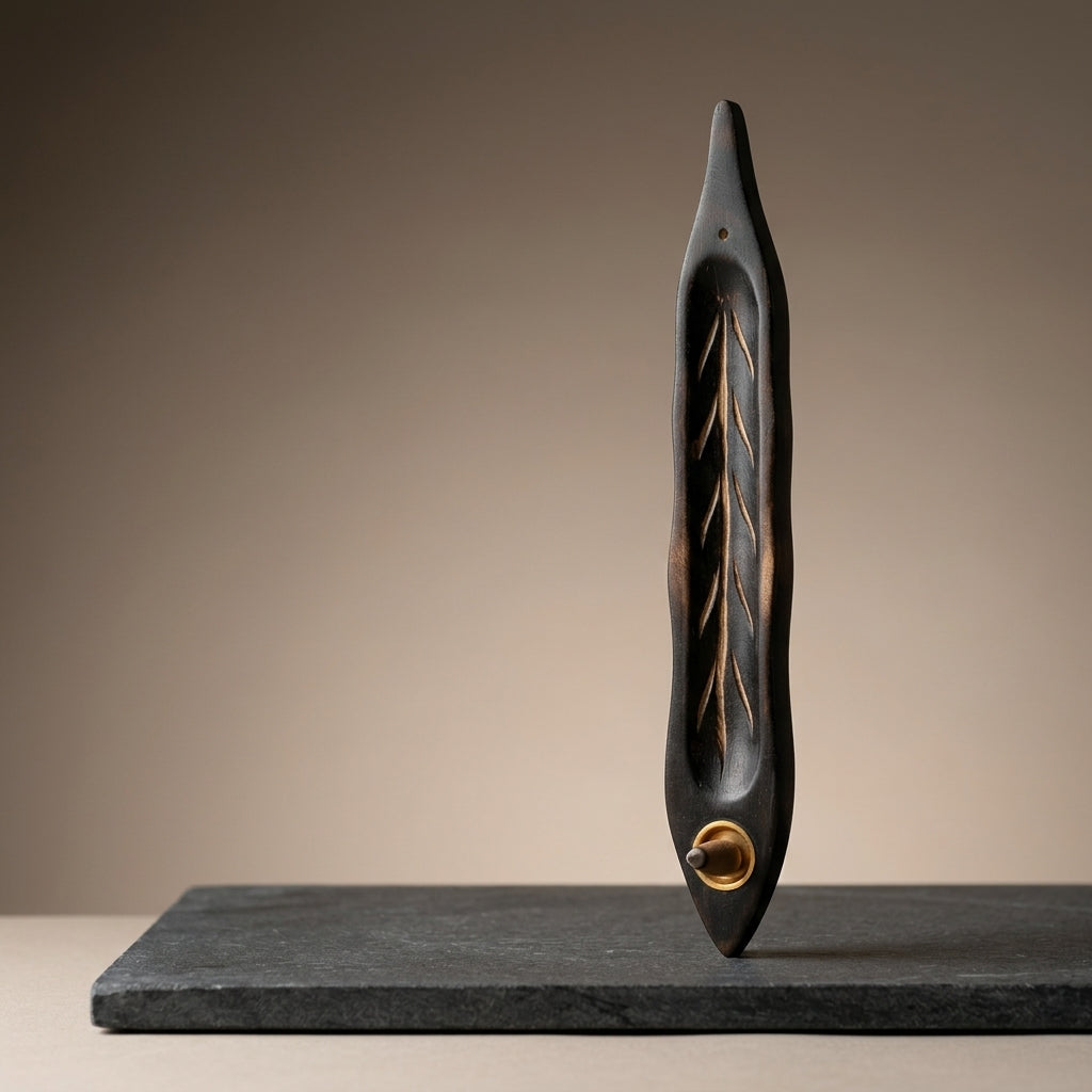 Handcrafted Wooden Canoe Incense Holder & Tealight Burner | 2-in-1 Carved Wood Ash Catcher for Sticks & Cones
